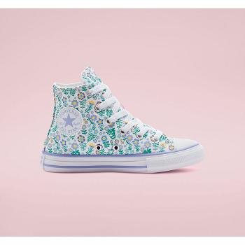 Converse Chuck Taylor All Star Ditsy Floral Hi Tyrkysove - Detske Vysoké Tenisky